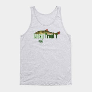 Lucky Brook Trout Fishing T-Shirt by Laughing Gull Tees Tank Top